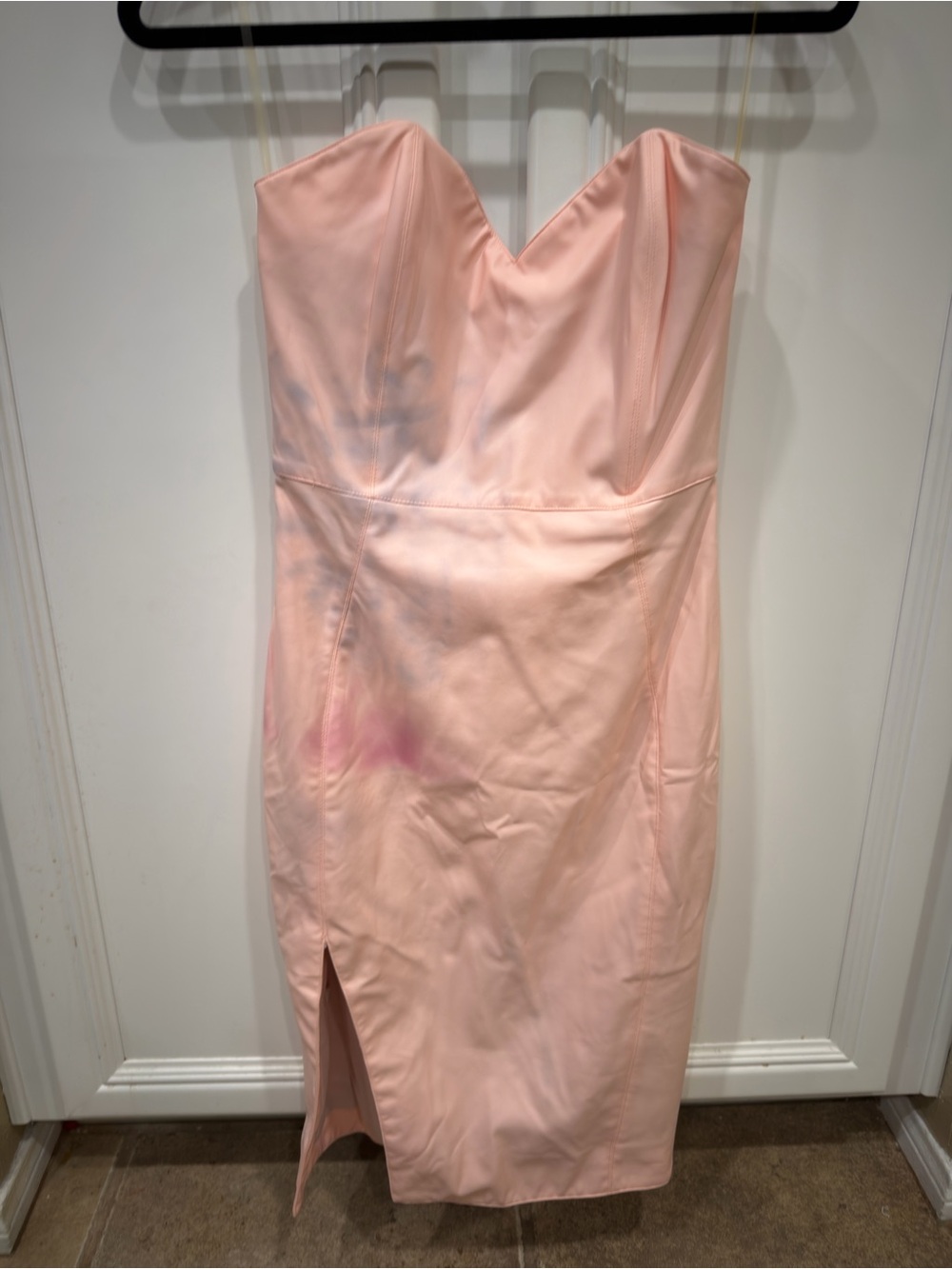 FREE with $25+ purchase House of CB Strapless Blush Pink Satin Sheath Dress